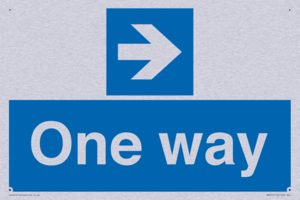 One way with right directional arrow